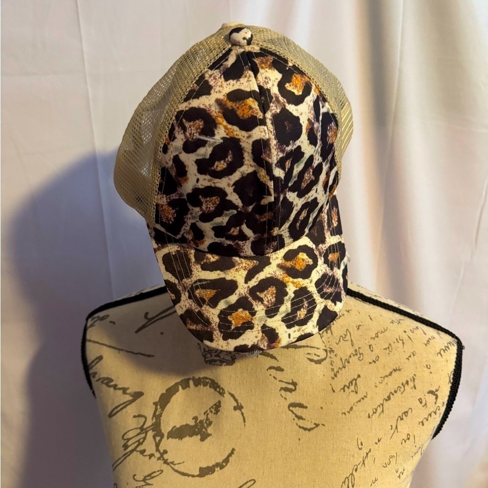 Leopard Print Mesh Trucker Hat